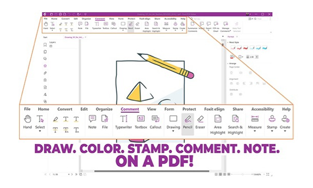 Example of workflow using foxit, Wacom One Medium Graphics Tablet